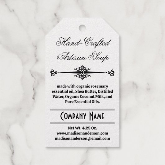 シャワータイムを彩るシルバーまたはゴールドのホイルタグ ギフトタグ (裏面)