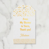 シャワータイムを彩るシルバーまたはゴールドのホイルタグ ギフトタグ (正面)