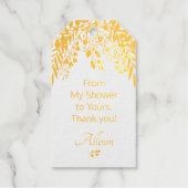 シャワータイムを彩る特別なタグ シルバーまたはゴールドの箔押し ギフトタグ (正面)