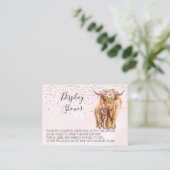 シャワーディスプレイ ベビーシャワー ハイランドコー ピンクの子牛 名刺 (スタンド正面)