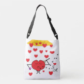 シャワーハート白： クロスボディバッグ (裏面)