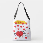 シャワーハート：白 クロスボディバッグ (裏面)
