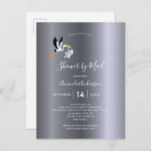 シャワーバイメールストーク男の赤ちゃんシルバーかわいい ポストカード (正面/裏面)