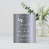 シャワーバイメールストーク男の赤ちゃんシルバーかわいい ポストカード (スタンド正面)