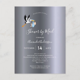 シャワーバイメールストーク男の赤ちゃんシルバーかわいい ポストカード