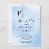 シャワーバイメールストーク男の赤ちゃんブルースカイかわいい 招待状 (正面)