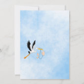 シャワーバイメールストーク男の赤ちゃんブルースカイかわいい 招待状 (裏面)