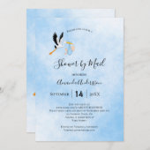 シャワーバイメールストーク男の赤ちゃんブルースカイかわいい 招待状 (正面/裏面)