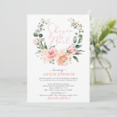 シャワーバイメールダスティピンクフローラリースブライダル 招待状 (スタンド正面)