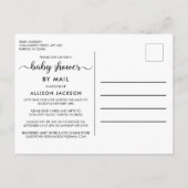 シャワーバイメールフローラピンクコーラル金ゴールドベビーガール インビテーションポストカード (裏面)