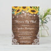 シャワーバイメールライトひまわり素朴ユーカリ 招待状 (スタンド正面)