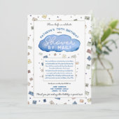 シャワーバイメールレインクラウド誕生日カードシャワー 招待状 (スタンド正面)