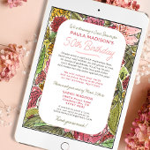 シャワーバイメール水彩フローラ50誕生日 招待状