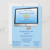 シャワーバイメール男の赤ちゃんブルーオンライン 招待状 (正面)