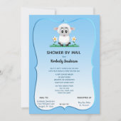 シャワーバイメール男の赤ちゃんブルーキュートラム 招待状 (正面)