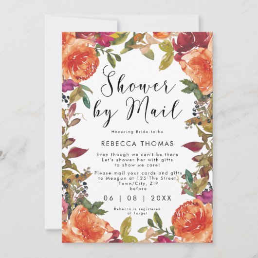 シャワーバイメール秋フローラ仮想ブライダルシャワー 招待状 (正面)