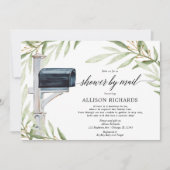 シャワーバイメール緑の金ゴールド男女兼用ベビー 招待状 (正面)