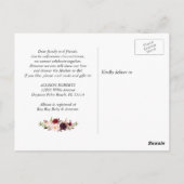 シャワーバイメール金ゴールド幾何学的ブルゴーニュ赤フローラ ポストカード (裏面)