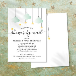 シャワーバイメール長距離ニュートラルグリーンベビー 招待状