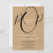 シャワーバイメール長距離振りかけるクラフト素朴 招待状 (正面)