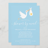 シャワーバイメール ロングディスタンス ストーク ブルー 招待状 (正面/裏面)