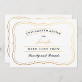 シャワーパーソナライズされたアドバイスカード花嫁または新しいママ アドバイスカード (正面/裏面)