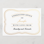 シャワーパーソナライズされたアドバイスカード花嫁または新しいママ アドバイスカード (正面)