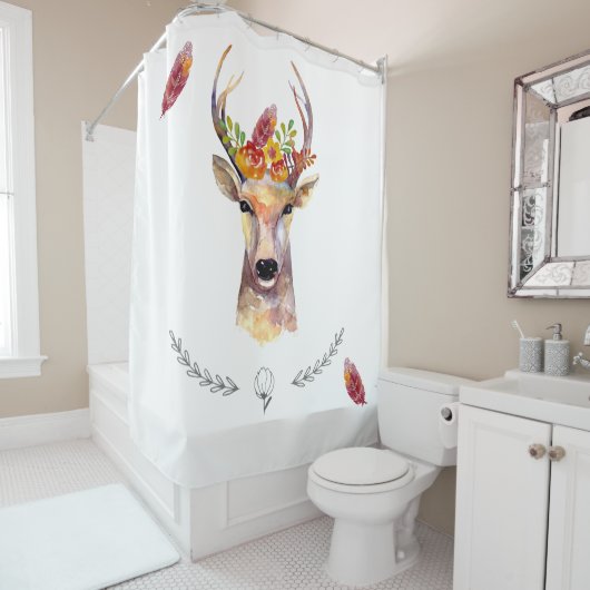 シャワーパーソナライズされたカーテンボーホディアバックヘッドBr シャワーカーテン (インサイチュ)