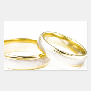 シャワーパーティー新郎新婦ラヴ結婚リングや輪 長方形シール