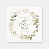 シャワーパーティー・ザ・フューチャー・ミセス ウォーターカラー・フローラル スタンダードカクテルナプキン (正面)