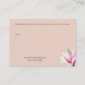 シャワーピンクのマグノリアの花を表示 エンクロージャーカード (裏面)