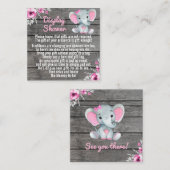 シャワーピンク象の素朴なフローラを表示 スクエア名刺 (正面/裏面)