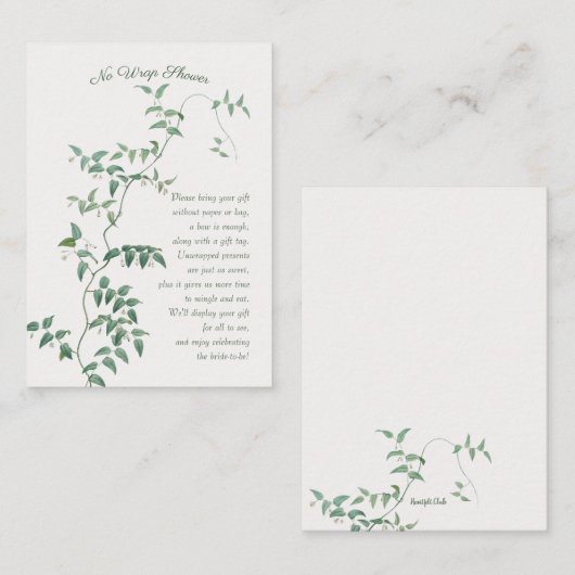 シャワーブースカード（ラッピングなし） エンクロージャーカード (正面/裏面)