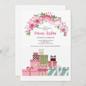 シャワープレゼントと花の招待状 招待状 (正面/裏面)