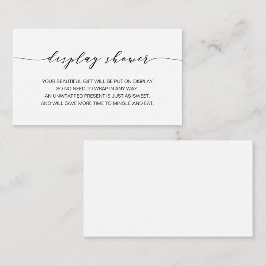 シャワーベビー挿入カードの表示 エンクロージャーカード (正面/裏面)