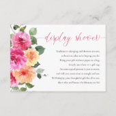 シャワーホットピンクのオレンジ色の明るいフローラ牡丹を表示 エンクロージャーカード (正面)