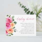 シャワーホットピンクのオレンジ色の明るいフローラ牡丹を表示 エンクロージャーカード (スタンド正面)