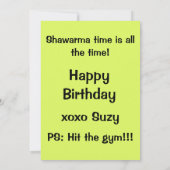 シャワーマの時間はいつだって今！ シャワーマはアラブの食文化 招待状 (裏面)