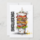 シャワーマ、先生、アラブ料理 - シャワーマ アラブ料理 招待状 (正面)