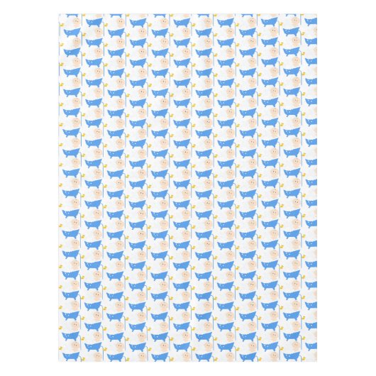 シャワー付き入浴用ベビー赤ちゃんシャワー長方形 テーブルクロス (正面)