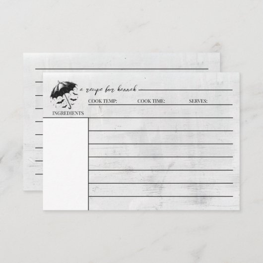 シャワー傘レシピカード エンクロージャーカード (正面/裏面)