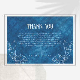 シャワー前の何か青いサンキューカード 招待状