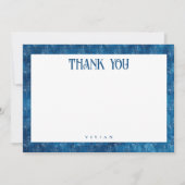 シャワー前の何か青いサンキューカード 招待状 (正面)