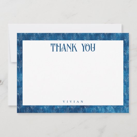 シャワー前の何か青いサンキューカード 招待状 (正面)