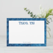 シャワー前の何か青いサンキューカード 招待状 (スタンド正面)