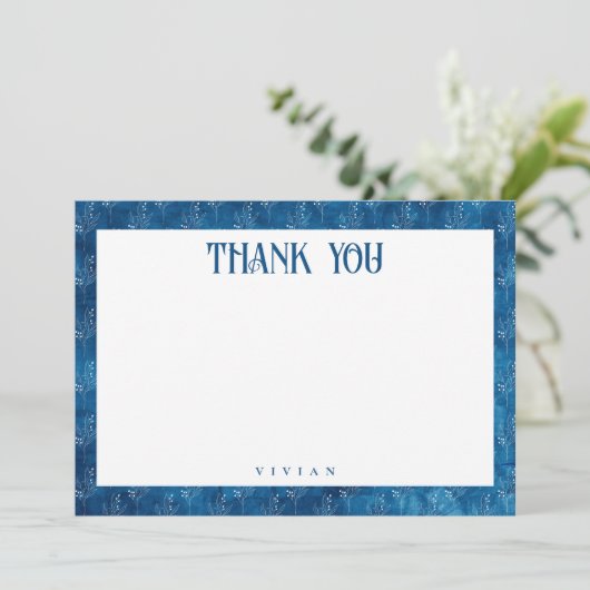 シャワー前の何か青いサンキューカード 招待状 (スタンド正面)