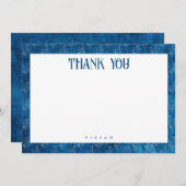 シャワー前の何か青いサンキューカード 招待状 (正面/裏面)
