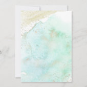 シャワー前の金ゴールドウイスキー&ワインとティール(緑がかった色) 招待状 (裏面)