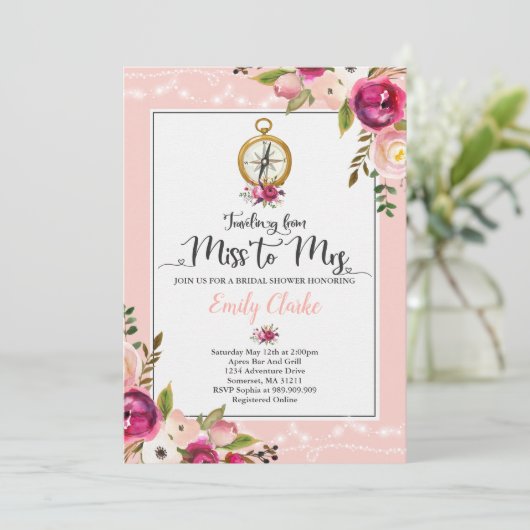 シャワー夫人へのブライダ恋しく思ル·シャワーの招待 招待状 (スタンド正面)