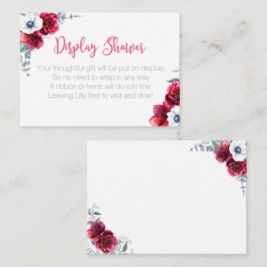 シャワー小さな挿入カードを表示して招待状に追加 エンクロージャーカード (正面/裏面)